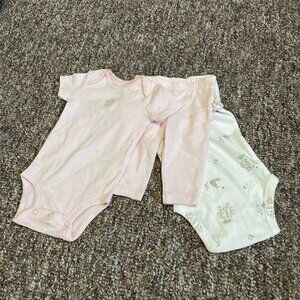 Carter's Baby Girl 3-Piece Floral/Bunnies Set - Pink, Size 3m - NWT